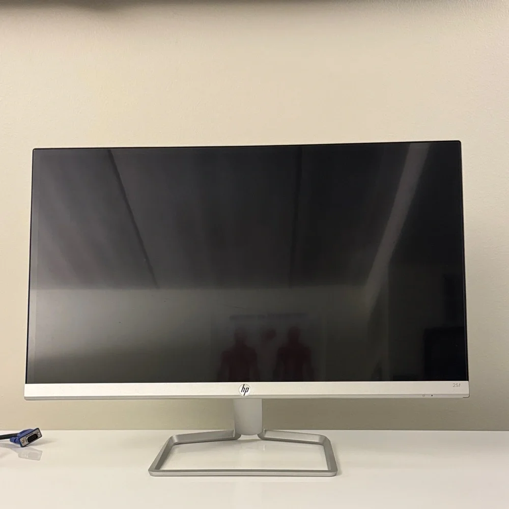 HP 25- Inch Display with Black Screen and Silver Frame